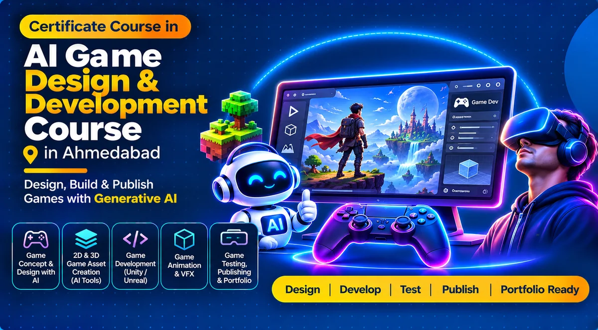 Illustration for AI Game Design and Development Course in Ahmedabad
